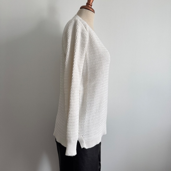 Carreli - Cream V-Neck Long Sleeves Knit - Picture 4 of 8